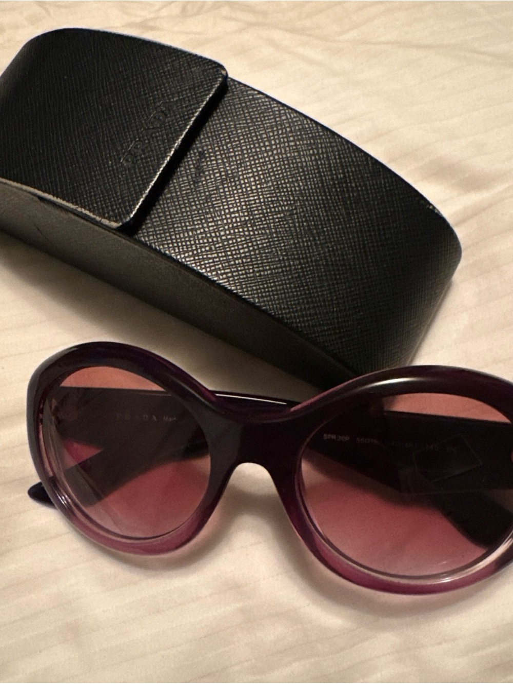 Prada Purple Round Oversized Sunglasses with Pink Gradient Lenses